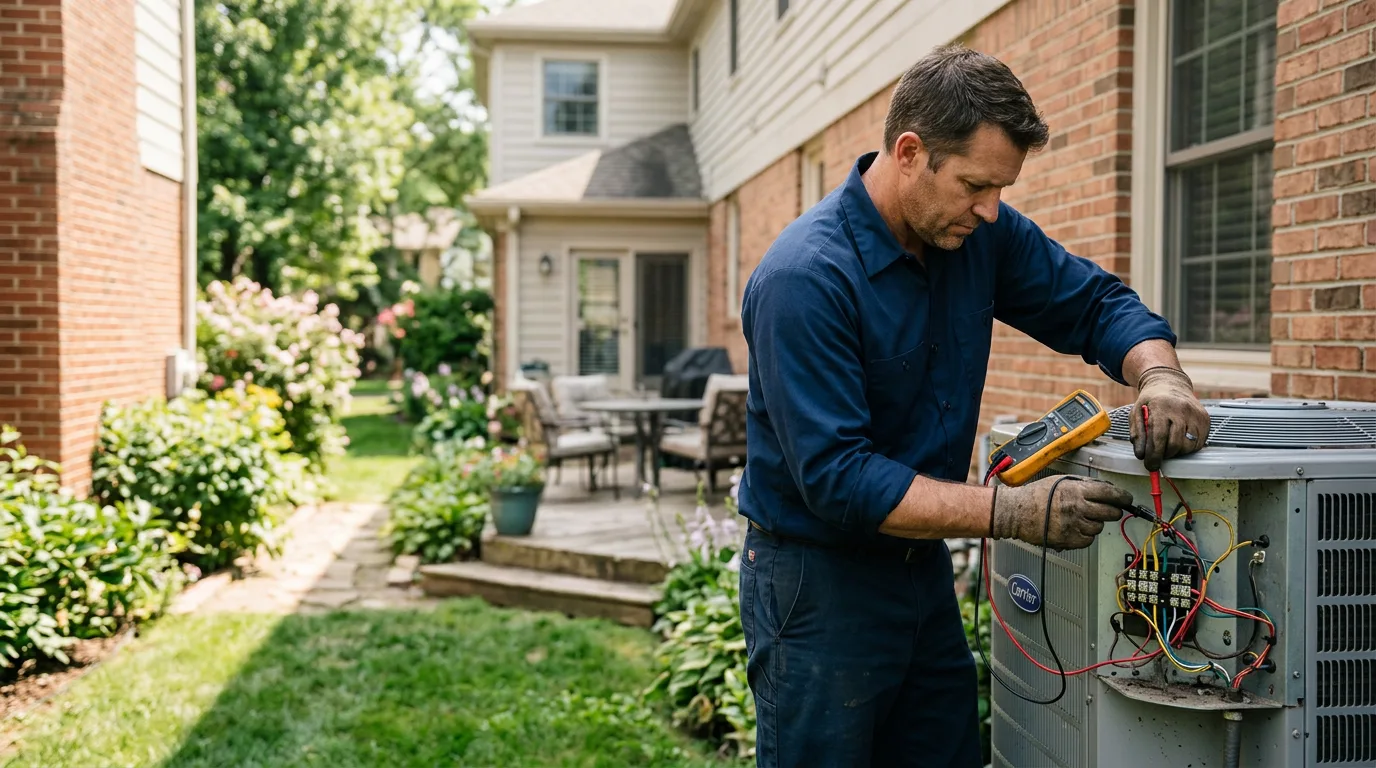 HVAC technician working near North Chili, NY